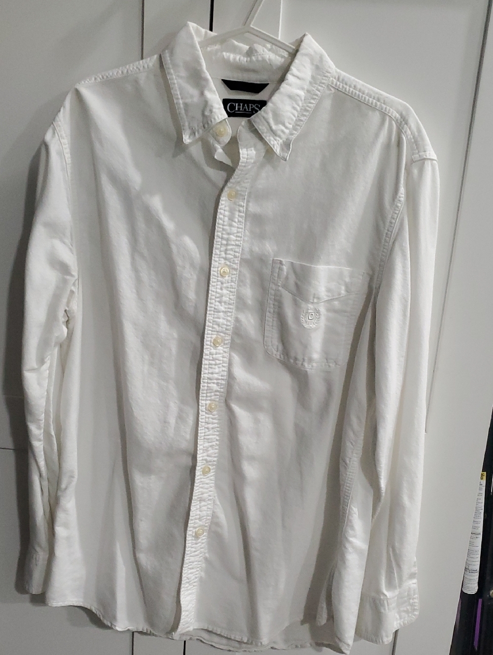 Chaps Men's White Long-Sleeve Button-Down Shirt